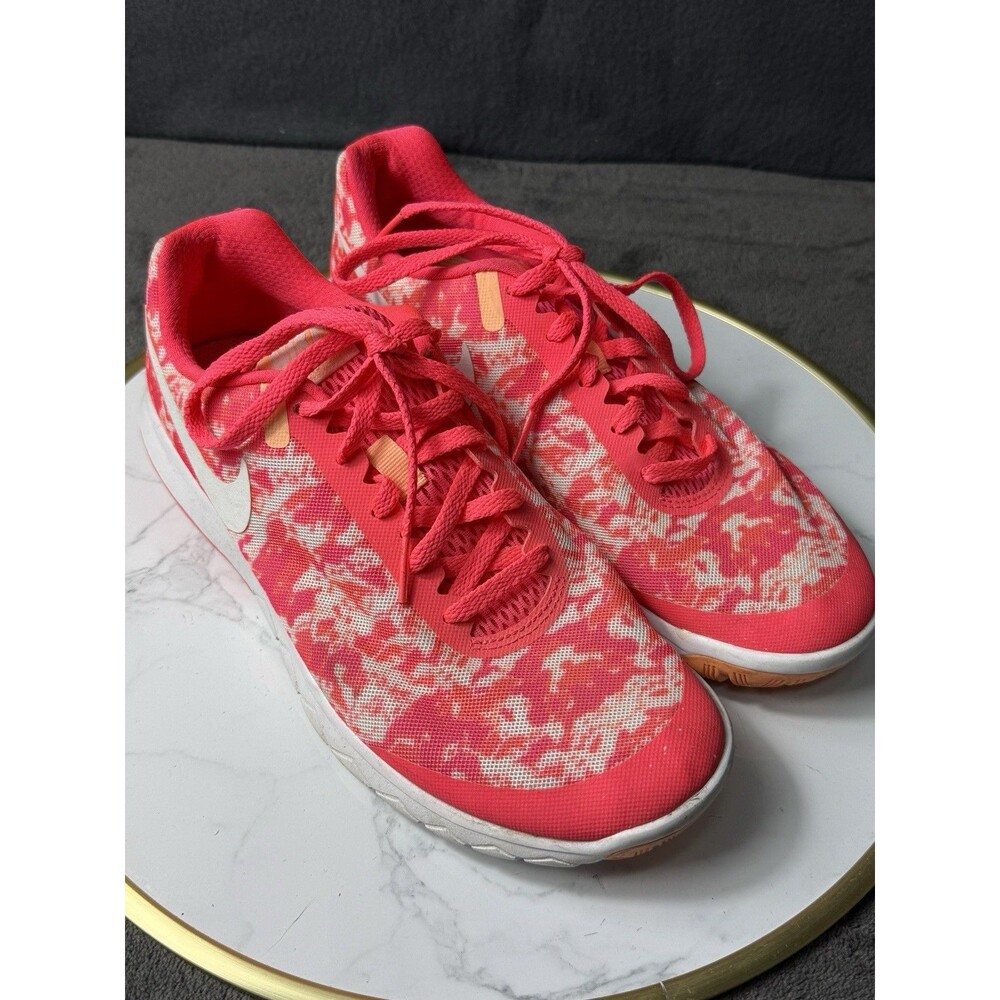 Nike Flex Womens Size 8 Running Shoes Orange Pink Neon Coral Athletic Sneakers